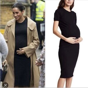 Hatch Eliza Black Maternity Knit Dress